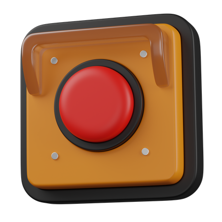 Boton de emergencia  3D Icon