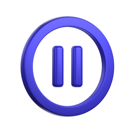 Botón de pausa  3D Icon