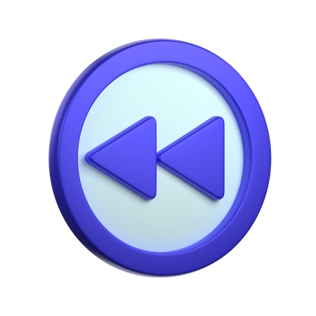 Botón de retroceso rápido  3D Icon