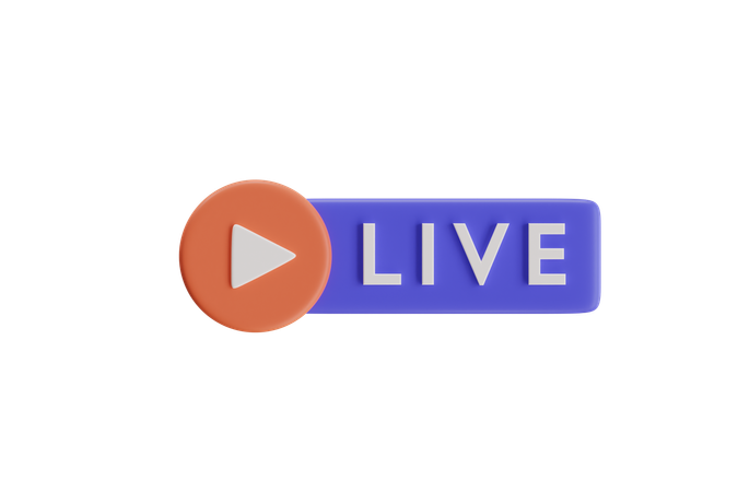 Botón de transmisión en vivo  3D Icon