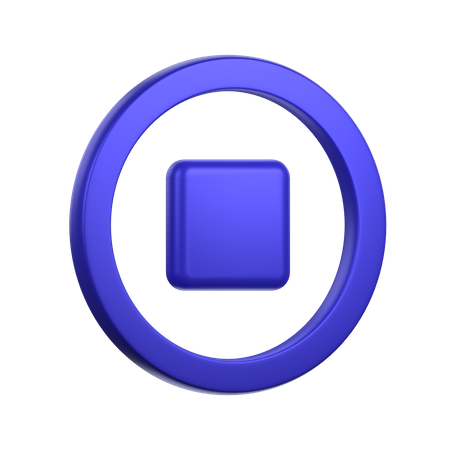 Botón Detener  3D Icon