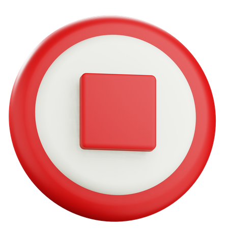 Botón Detener  3D Icon