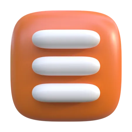 Botón de hamburguesa  3D Icon