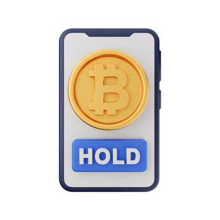 Botón de retención de bitcoin  3D Icon