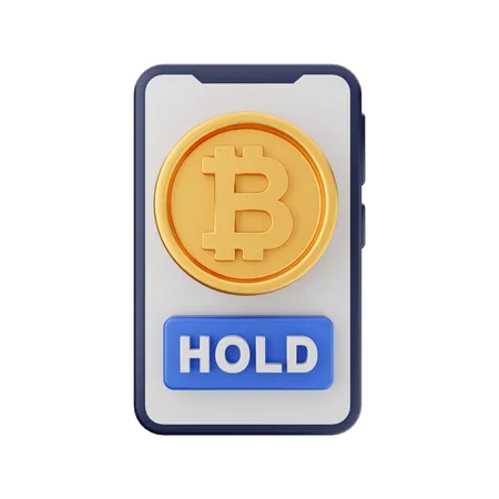 Botón de retención de bitcoin  3D Icon