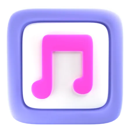 Botón de música  3D Icon