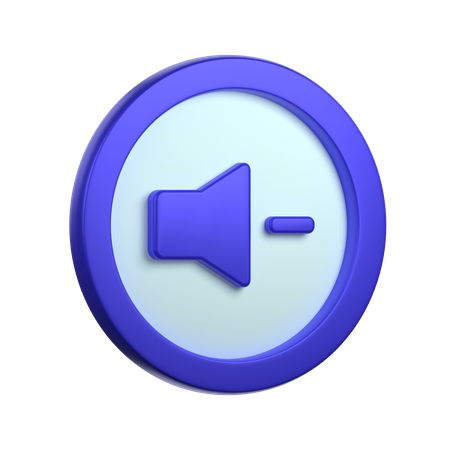 Botón para bajar el volumen  3D Icon