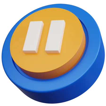 Boton De Pausa De Renderizado 3 D Aislado 3D Icon