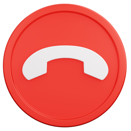 Botón redondo de rechazo de llamada telefónica  3D Icon