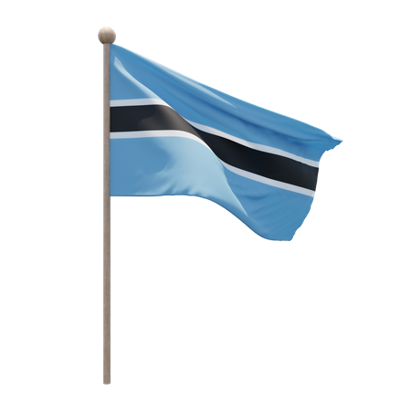 Botswana-Fahnenmast  3D Flag