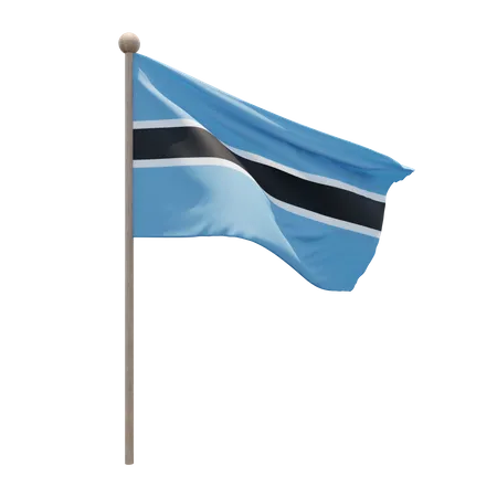 Botswana-Fahnenmast  3D Flag