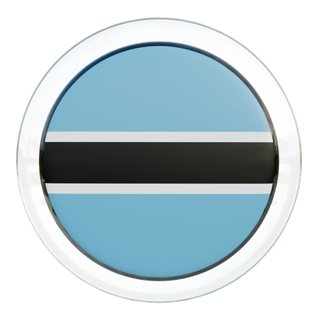 Botswana Round Flag 3D Icon