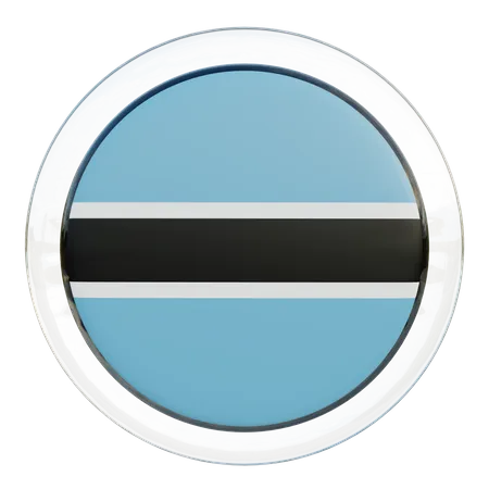 Botswana Round Flag  3D Icon