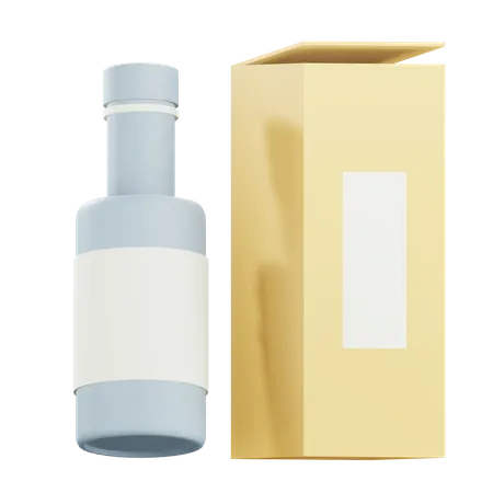 Bottle And Box Mockup  3D Icon