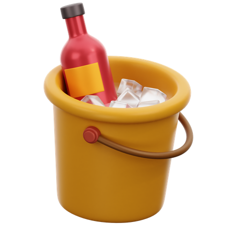 Bottle In Ice Bucket 3D Icon