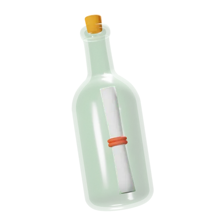Bottle Message  3D Icon