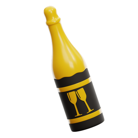 Bottle Of Champagne  3D Icon