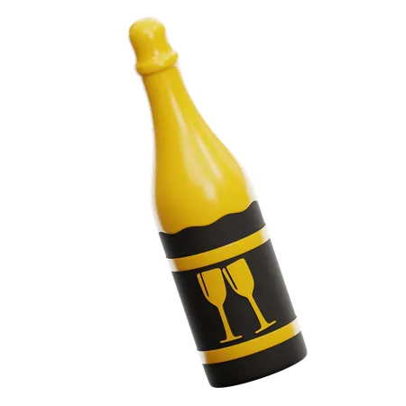 Bottle Of Champagne  3D Icon