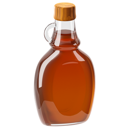 Bottle of maple syrup 3D Illustration