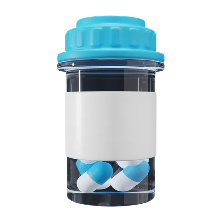 3 D Bottle Of Pills 3D Icon