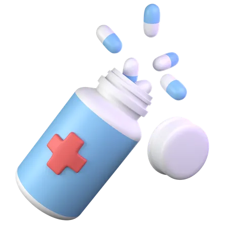 Bottle Of Pills  3D Icon