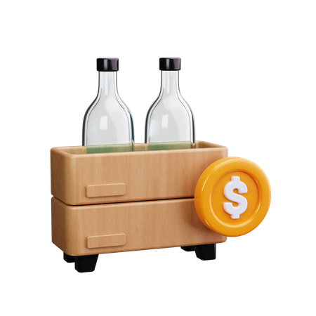 Bottle Price  3D Icon