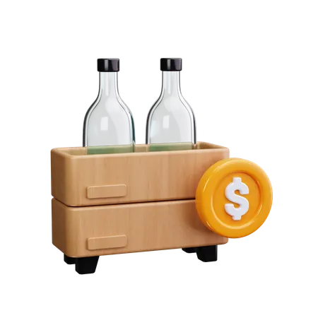 Bottle Price  3D Icon