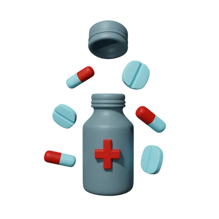 Bottles And Drugs  3D Icon