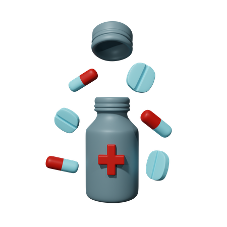 Bottles And Drugs  3D Icon