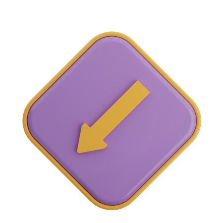 Bottom Left Arrow  3D Icon