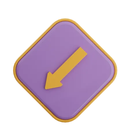 Bottom Left Arrow  3D Icon
