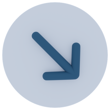 Bottom Right Arrow  3D Icon