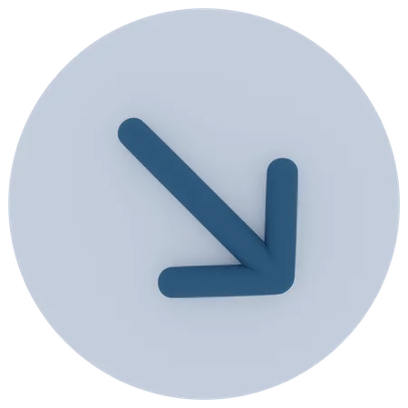 Bottom Right Arrow  3D Icon