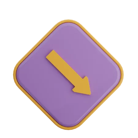Bottom Right Arrow  3D Icon