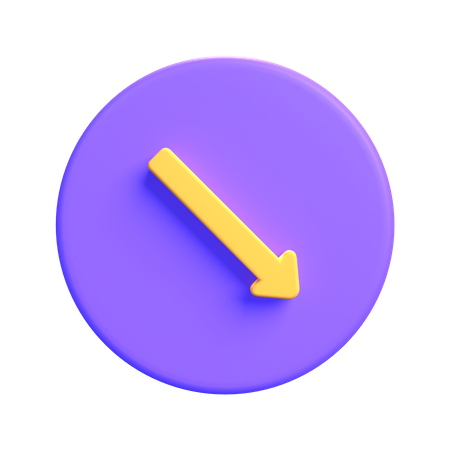 Bottom Right Arrow  3D Icon