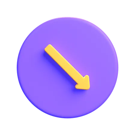 Bottom Right Arrow  3D Icon