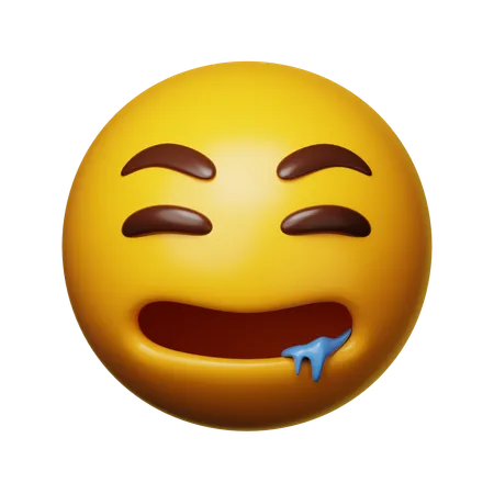 Emoji bouche d'eau  3D Icon