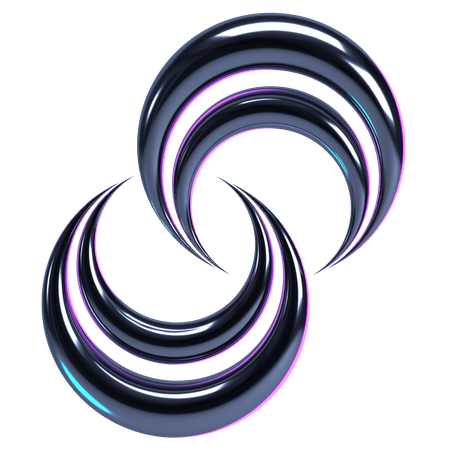 Boucle infinie tourbillonnante chromée  3D Icon