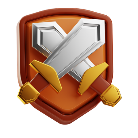 Bouclier avec épées  3D Icon