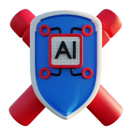 Bouclier d'intelligence artificielle  3D Icon