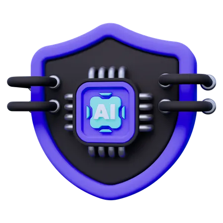 Bouclier d'intelligence artificielle  3D Icon