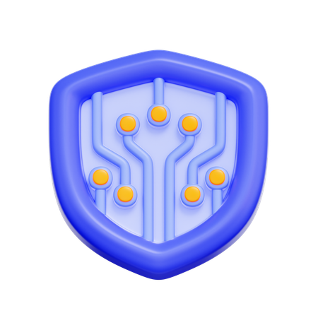 Bouclier de protection de cybersécurité  3D Icon