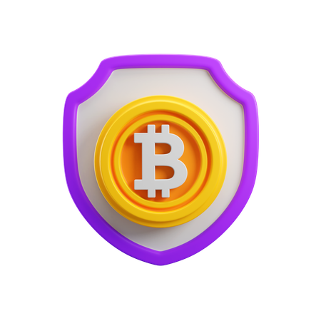 Bouclier de sécurité Bitcoin  3D Icon