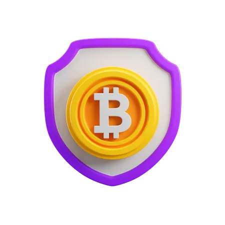 Bouclier de sécurité Bitcoin  3D Icon