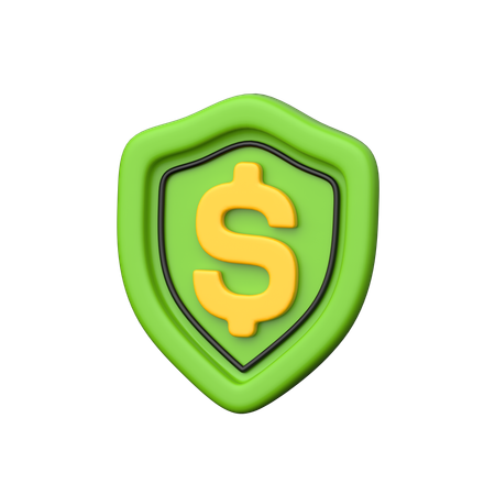 Bouclier en dollars  3D Icon