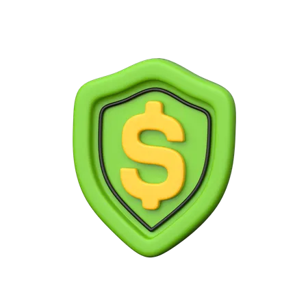 Bouclier en dollars  3D Icon