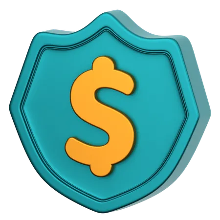 Bouclier en dollars  3D Icon