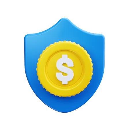 Bouclier en dollars  3D Icon