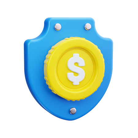 Bouclier en dollars  3D Icon