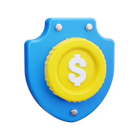 Bouclier en dollars  3D Icon